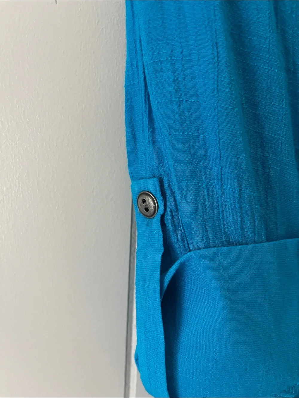 Alfani Women’s Turquoise Button-Front Blouse - Picture 7 of 8